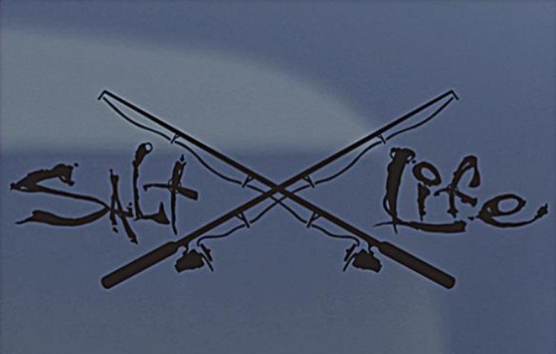 Salt life signature fishing pole truck window exterior vinyl decal sticker - new