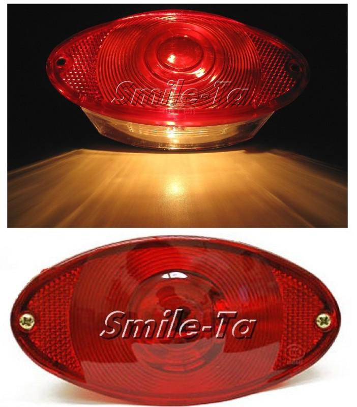 Custom motorcycle rear brake/running/license plate tail light red lens ~