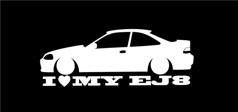 I <3 my honda civic coupe jdm car sticker decal turbo 2dr ej8 illest stance low