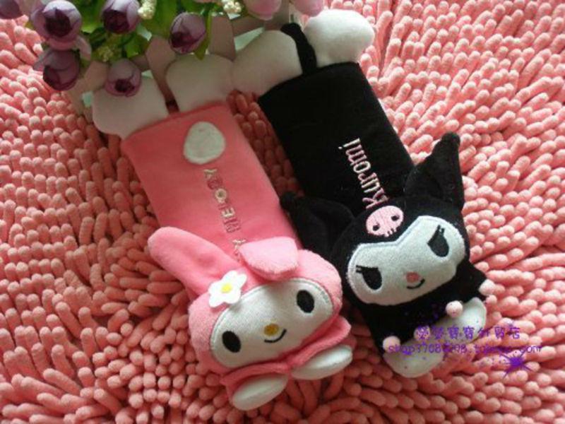 Kuromi & my melody figure car multiple car use baby trolley use seat belt cover