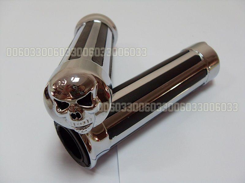 Honda skull chrome aluminum hand grips 7/8" 7days 7/8 inch