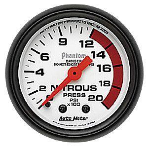 Autometer 5728 phantom nitrous pressure gauge mechanical 2000psi 