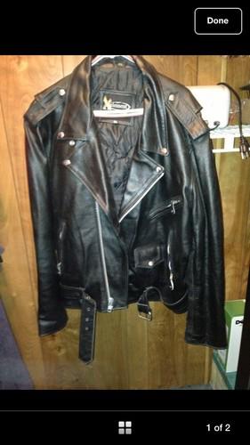 Mens leather biker jacket, size xl