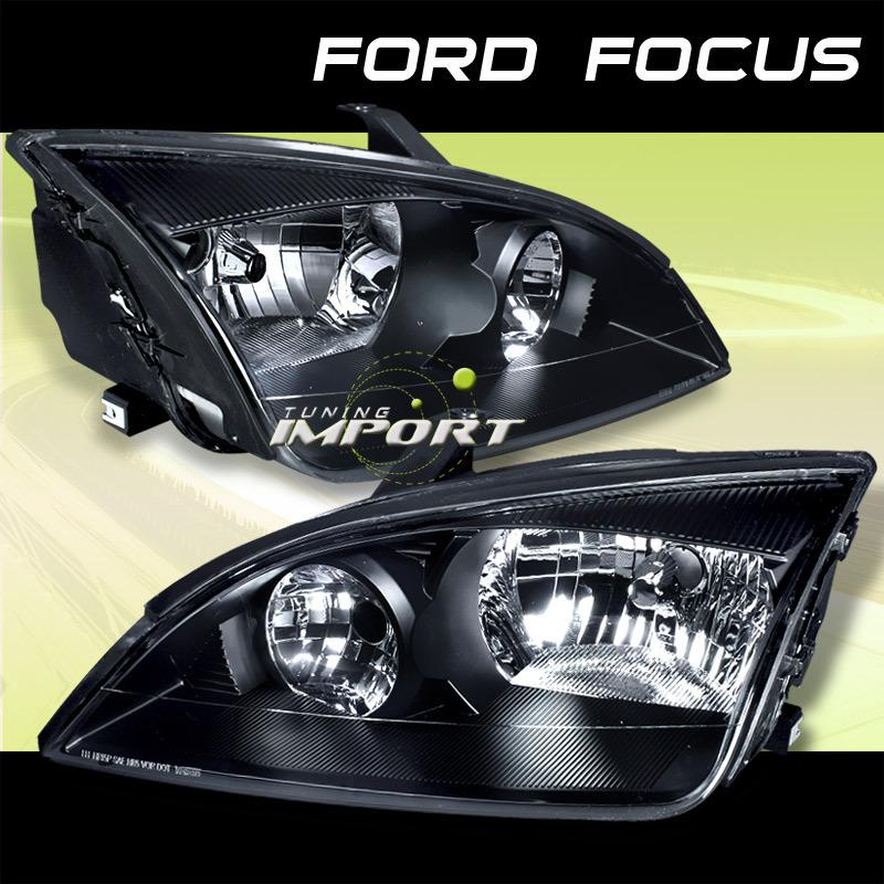 2005-2007 ford focus zx4 zx3 ses st black clear headlamps head lights assembly