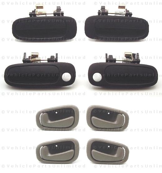 98 - 02  8 pcs = 4 outside + 4 inside gray door handles set fits: toyota corolla