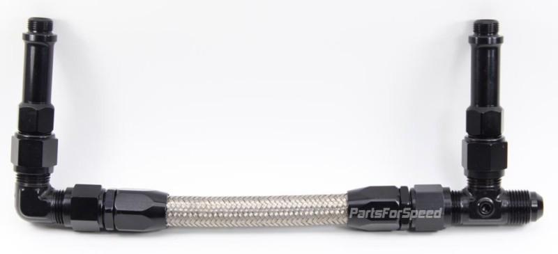 Barry grant demon carb braided dual fuel line -8 an black