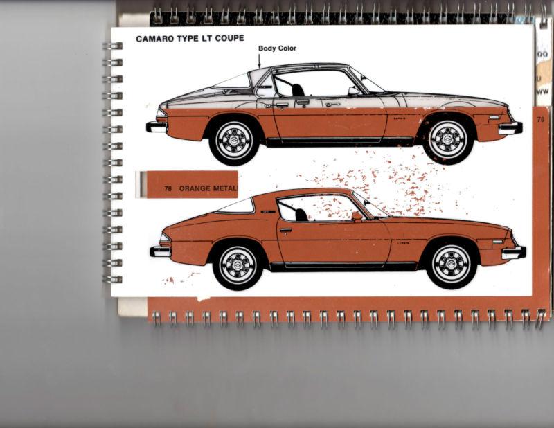 1977 chevrolet cars 77 original dealers very very rare color comparison manual