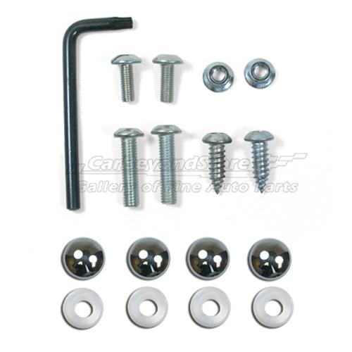 Car license plate and license frame lock security kits, screws, chrome covers