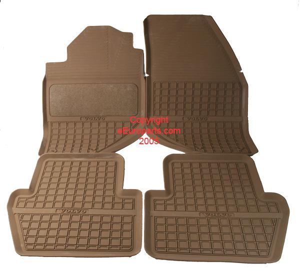 New genuine volvo floor mat set - rubber (beige) 9422004