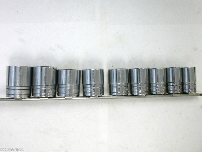 Snap-on 313twya 9pc  5/8"-1 1/8" 1/2"dr socket set