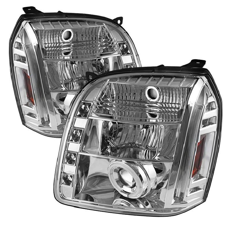 Tln autoparts gmc yukon/yukon xl 07-11 ccfl led projector headlights - chrome