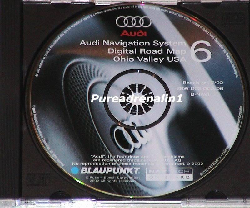 2001 2002 audi a4 a6 a8 navigation d nav map cd 6 ohio valley ky wv in md ny pa