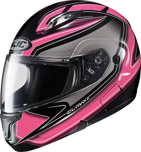 New hjc cl-max-2 zader modular adult helmet, mc-8/black/pink/gray, xs