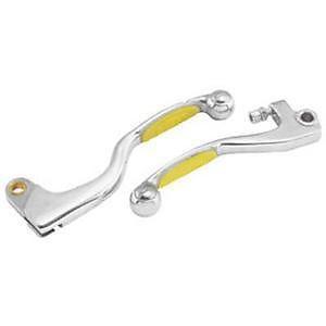 Msr clutch/brake lever set w/grip yellow,suzuki(see list),rm80/85/125/250,dr250