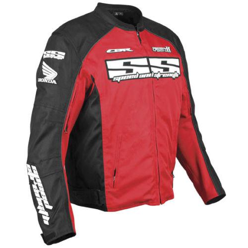 New speed & strength cbr-project-h adult textile jacket, red/black, small