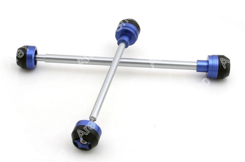 Front rear axle fork carsh sliders cap suzuki gsxr 1000 2005-2006 blue