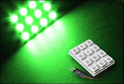 Universal super bright 12 green smd led dome panel lamp light t10 bulb