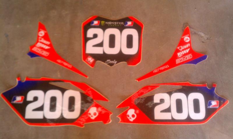 Crf 250 450 factory tld #200 numbers graphics decals 09 10 11 12 