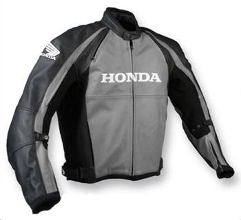 Nwt biker honda black gray safety motorbike motorcycle leather biker jacket