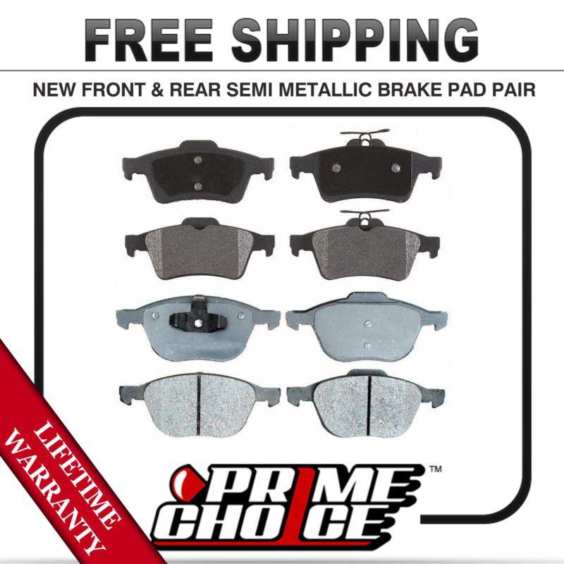 Complete set of front and rear premium brake pads with lifetime warranty