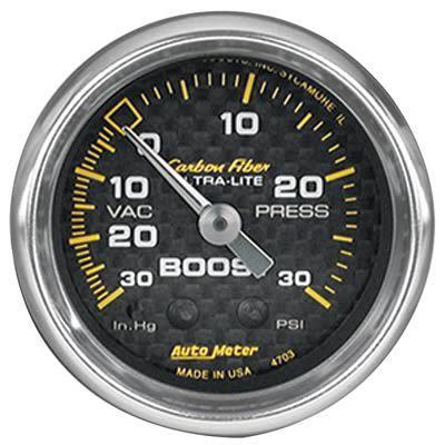 Autometer 4703 carbon fiber ultra-lite mechanical boost/vacuum gauge 2 1/16" dia