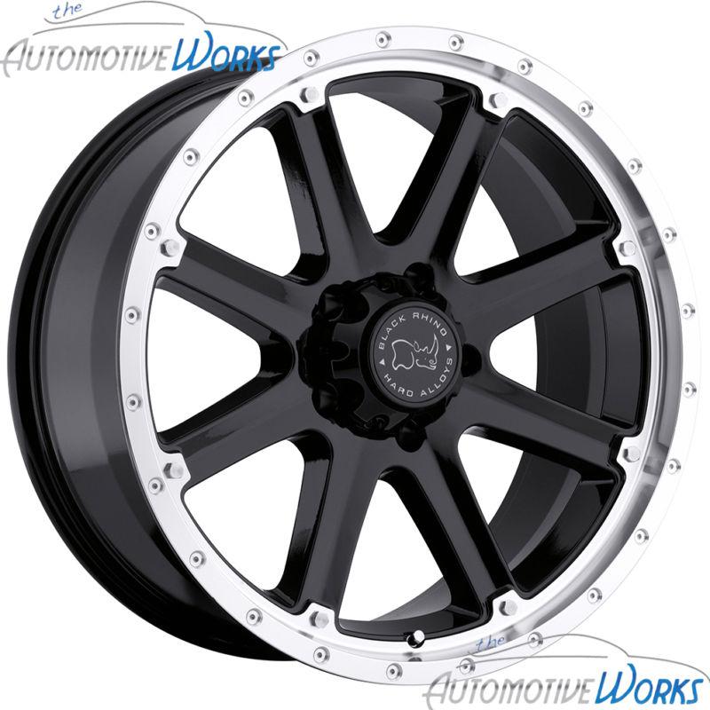 17x9 black rhino moab 6x139.7 6x5.5 +12mm gloss black machined rims wheels 17"