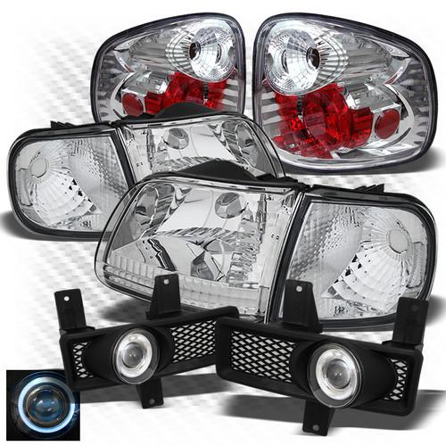 99-00 f150 flareside, 01-03 supercrew healdights + tail lights + pro fog lights