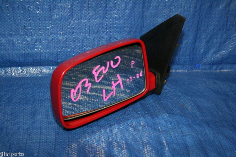 03 04 05 06 lancer evolution 8 oem left driver door mirror red evo8 evo9 ct9a