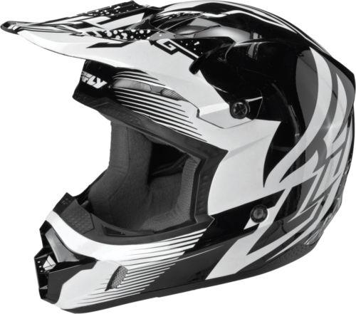 Fly racing kinetic inversion graphic motorcycle helmet black/white large