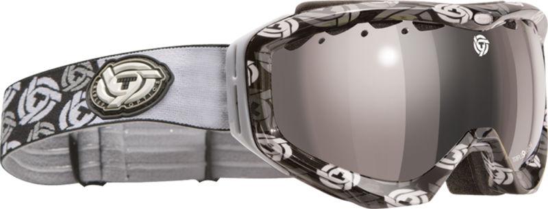 Triple 9 optics swank snow goggles black and white/chrome and hd amber lens