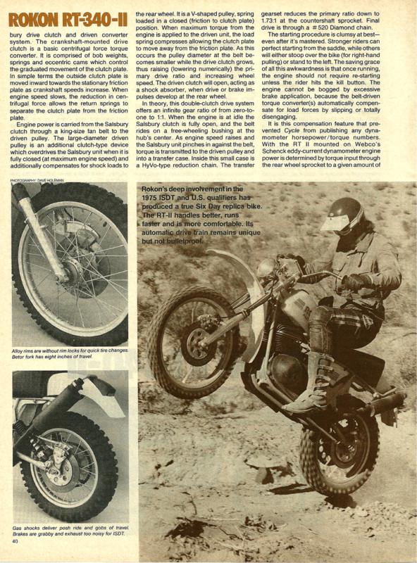 1976 rokon rt 340 ii 2 motorcycle road test with dyno specs 5 pages rt340