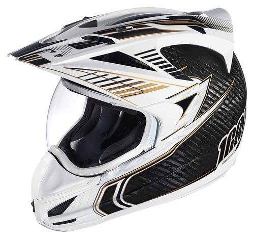 New icon variant carbon cyclic adult helmet, white/black, med/md