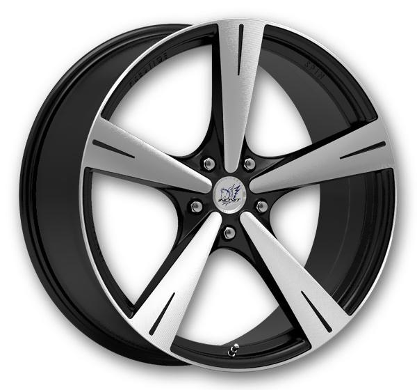 Inovit spin 22x9.5 black machine 5x115 +20mm 71.6mm