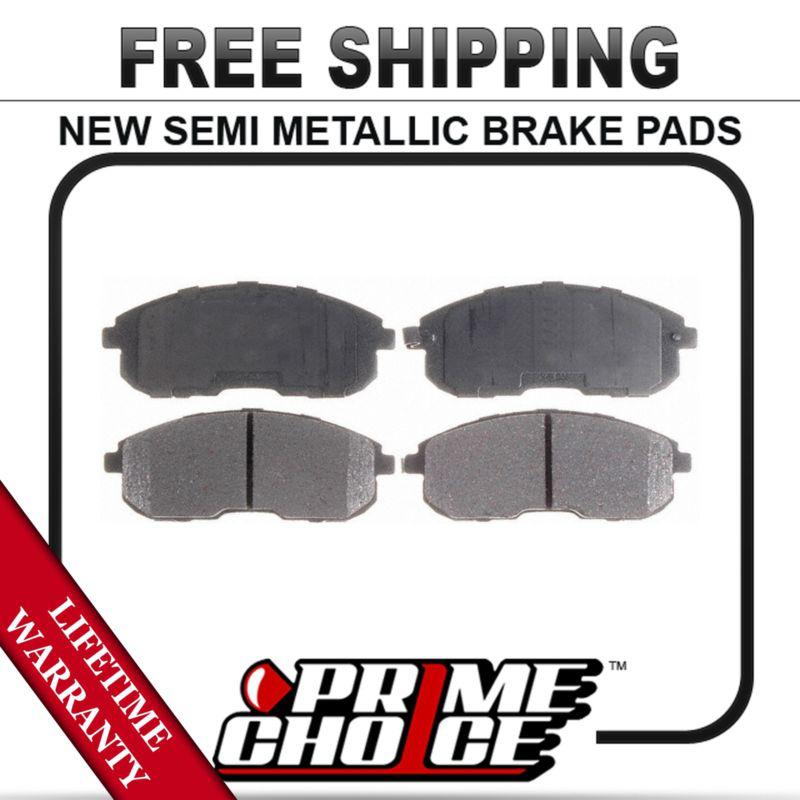 Front semi metallic disc brake pad kit full set with lifetime warranty