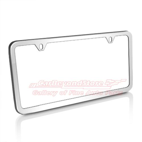 Slim polished stainless steel license plate frame, high-quality + free gift