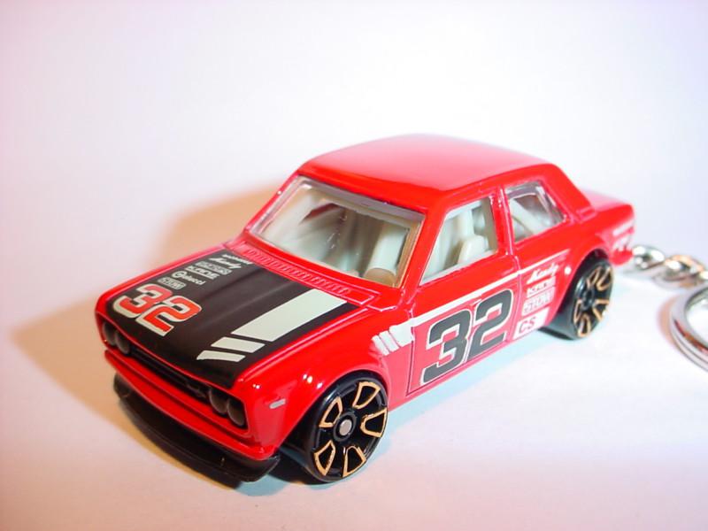 New red datsun bluebird 510 custom keychain keyring key fob racing livery winner