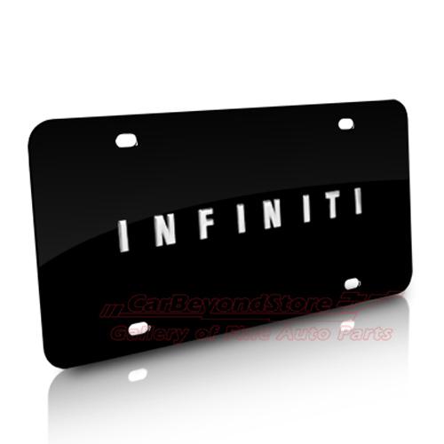 Infiniti 3d black stainless steel license plate, licensed + free gift