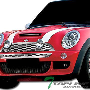 Chrome mesh front hood bumper grill grille 2pcs abs 01 02-05 mini cooper s r53