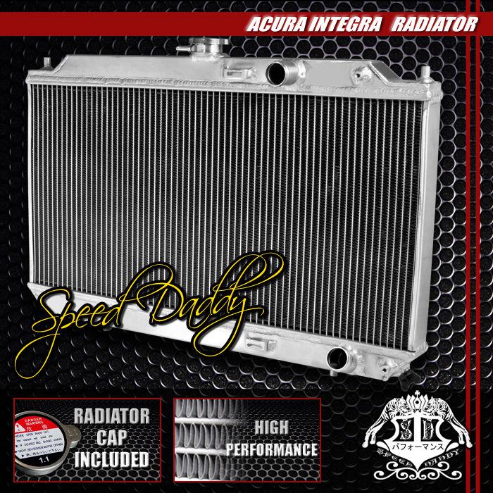 Dual core full aluminum race 2-row cooling radiator 90-93 acura integra da9 db2