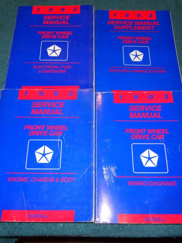 1993 plymouth chrysler dodge fwd car shop manual set orig. mopar service books