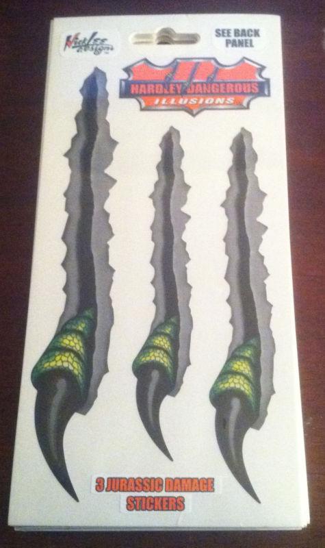 Hardley dangerous illusions jurassic damage gag decals sheet of 3