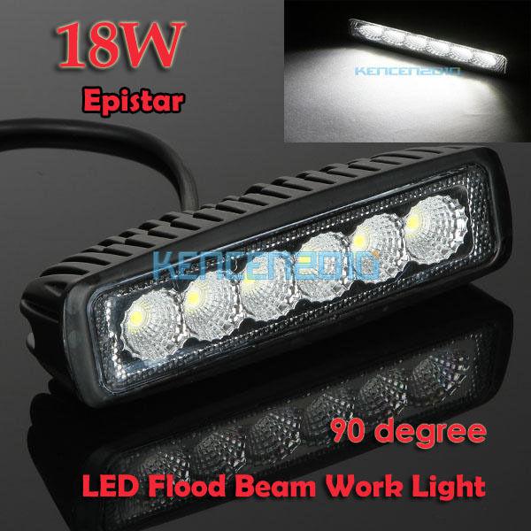 18w led flood beam work light offroad 12v 24v truck suv jeep boat 4wd lamp van