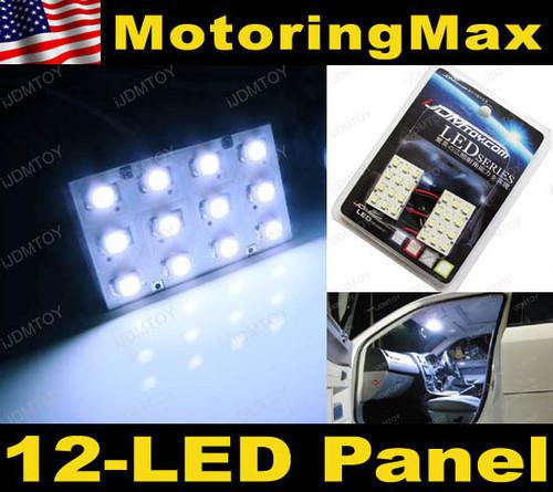 Xenon white 12-smd led panel lights for car interior map/dome/door/trunk light