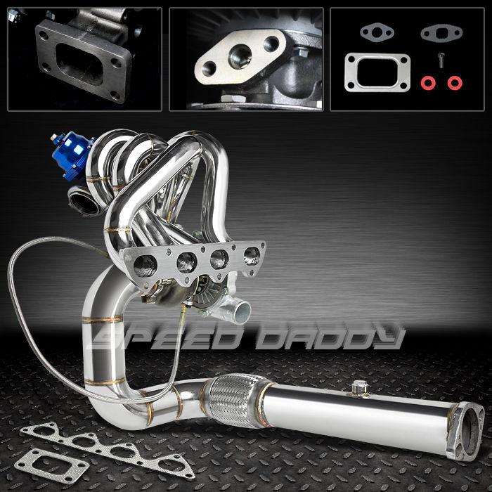 T04e 5pc turbo kit+top-mount manifold+downpipe 88-01 b16 b18-b21 civic si em1/dc