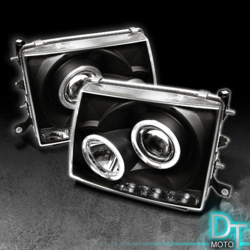 Black 97-00 tacoma 2wd 98-00 4wd halo projector led headlights lights left+right