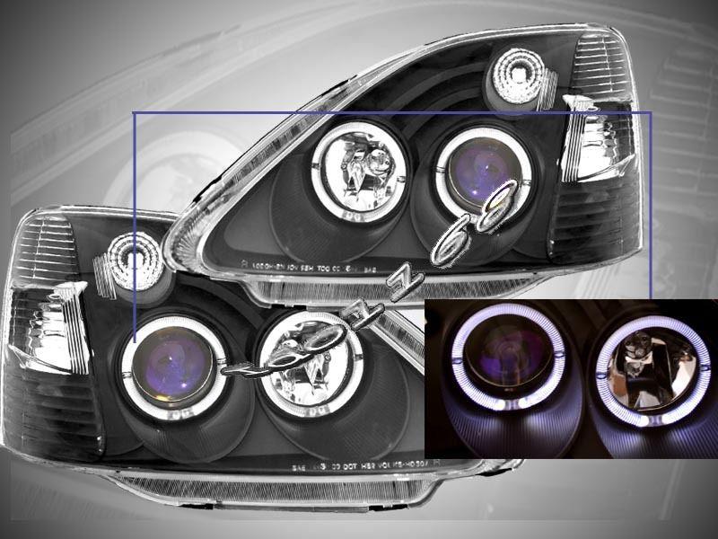 02-03 honda civic si projector headlights black new