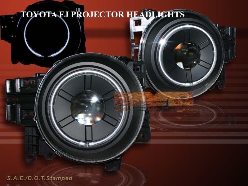 07-10 toyota fj cruiser one halo ccfl projector headlights lamps black