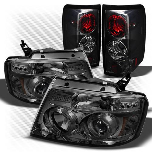 04-08 f150 smoked halo projector headlights + altezza style tail lights combo