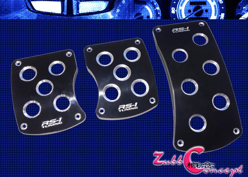 Black aluminum brake gas clutch tuner pedal pads toyota supra tercel matrix ae86