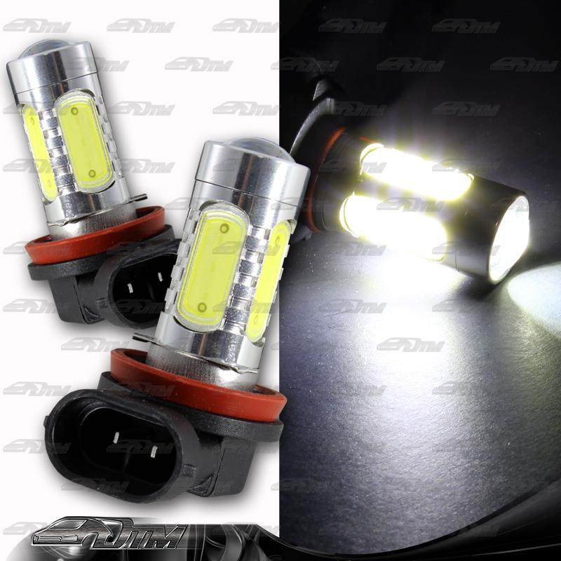 1x pair audi acura buick cadillac bmw h11 16 watt 10 led white projector bulbs